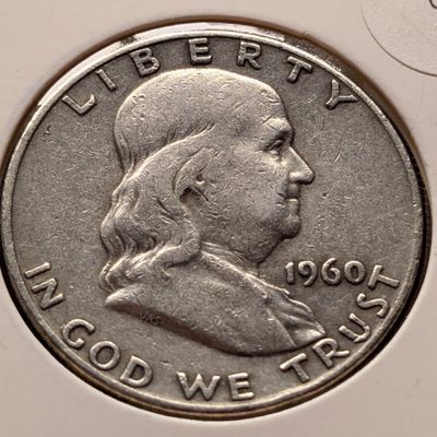 Sale Photo Thumbnail #35: 1960-D Franklin 90% Silver Half Dollar