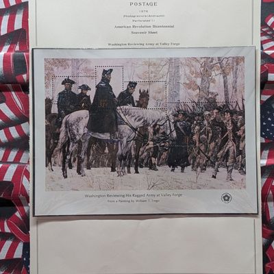 Sale Photo Thumbnail #398: 1976 Washington Reviewing Army At Valley Forge Stamps, Scott # 1689, All Mint, Original Gum, Never Hinged