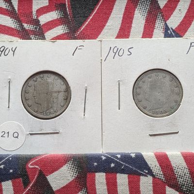Sale Photo Thumbnail #129: 1904 & 1905 Liberty Head V Nickels