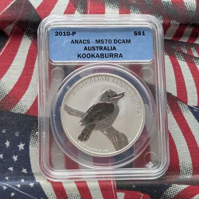 Sale Photo Thumbnail #51: 2010-P 1 Oz. .999 Silver Australian Kookaburra $1 Round - ANACS MS70 DCAM