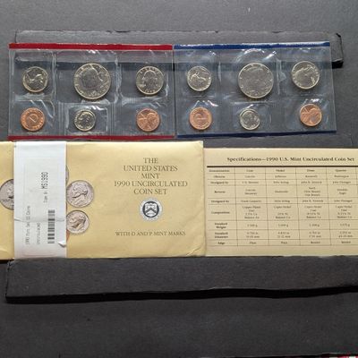 Sale Photo Thumbnail #22: 1990 P & D U.S. Mint Uncirculated Coin Set In OGP w/COA