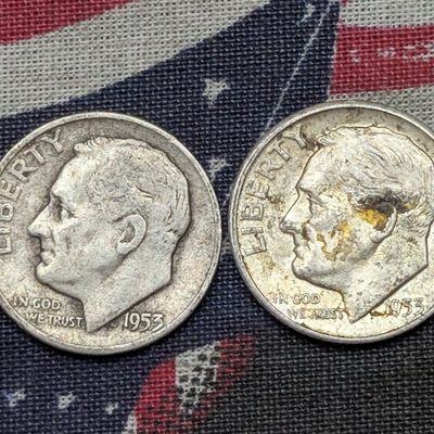 Sale Photo Thumbnail #37: 1953-D&S Roosevelt Dimes, 90% Silver