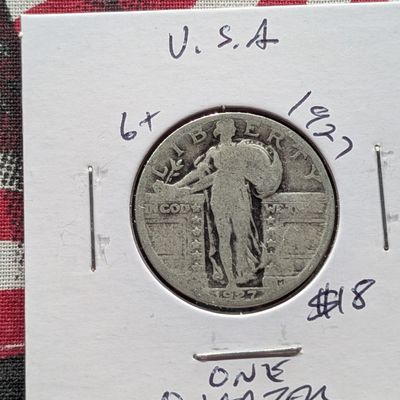 Sale Photo Thumbnail #92: 1927 90% Silver Standing Liberty Quarter - Almost 100 Years Old!