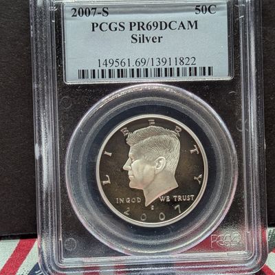 Sale Photo Thumbnail #162: 2007-S Silver Kennedy Half Dollar PCGS PR69DCAM