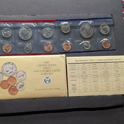 Sale Photo Thumbnail #16: 1990 P & D U.S. Mint Uncirculated Coin Set In OGP w/COA