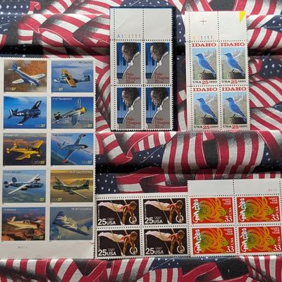 Sale Photo Thumbnail #360: Five Assorted U.S. Four Block Stamps, All Mint, Original Gum, Never Hinged