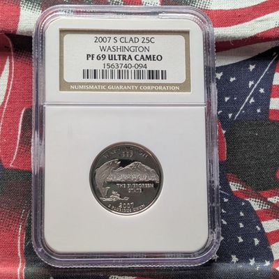Sale Photo Thumbnail #336: 2007-S Clad Washington Quarter NGC PF69 Ultra Cameo