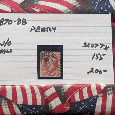 Sale Photo Thumbnail #407: 1870-1888 Perry 90 Cent Stamp, Scott# 155 Without Grill
