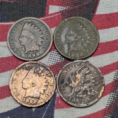 Sale Photo Thumbnail #161: 1890, 1893, 1898, & 1899 Indian Head Cents