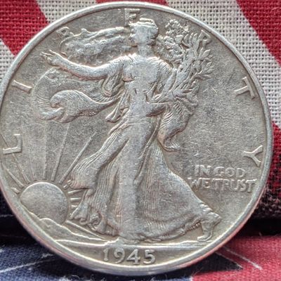 Sale Photo Thumbnail #308: 1945 Walking Liberty Half Dollar, 90% Silver, 81 Years old