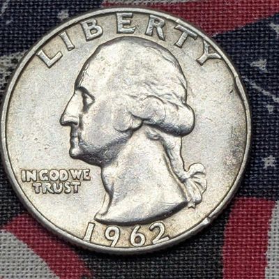 Sale Photo Thumbnail #228: 1962-D Washington Quarter, 90% Silver, 64 Years old