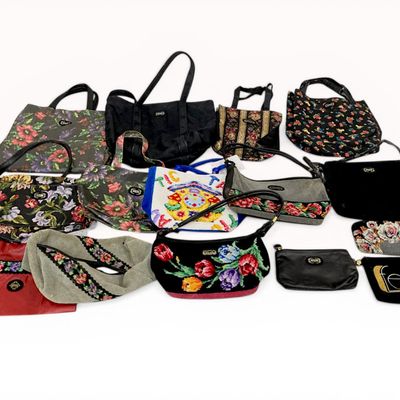 Sale Photo Thumbnail #450: A Collection of Feiler Chenille Handbags and Accessories