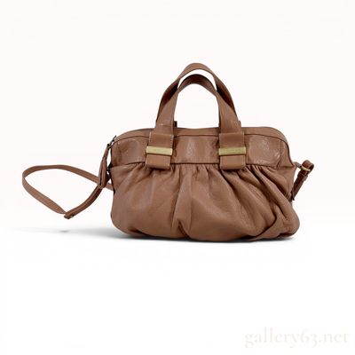 Sale Photo Thumbnail #594: See By Chloe Tan Pebbled Leather Bow Satchel Bag