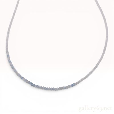 Sale Photo Thumbnail #543: Natural Aquamarine Faceted Bead Necklace with Gold-Plated Sterling Silver Clasp
