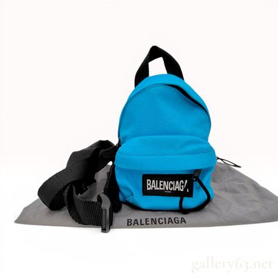 Sale Photo Thumbnail #367: Balenciaga Bright Blue Nylon Oversized Mini Backpack Crossbody Bag