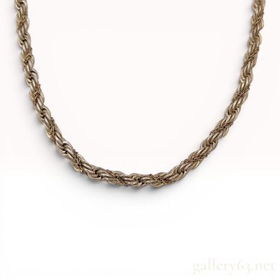 Sale Photo Thumbnail #463: Tiffany & Co. Two-Tone Sterling Silver and 14k Gold Rope Chain Necklace