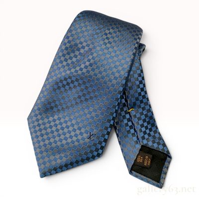 Sale Photo Thumbnail #228: Louis Vuitton Blue Damier Silk Jacquard Necktie with Presentation Box