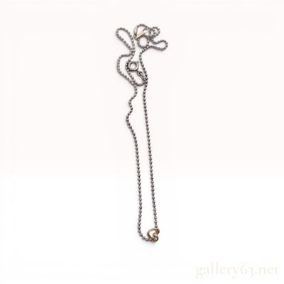Sale Photo Thumbnail #414: 4C Silver & 10K Gold Interlocking Heart Pendant Necklace