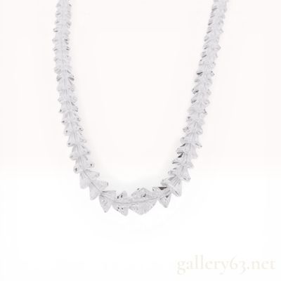 Sale Photo Thumbnail #139: Vintage Graduated Faceted Crystal Bead Necklace with 925 Silver Clasp mid 20th c.
