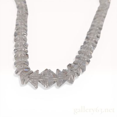 Sale Photo Thumbnail #588: Graduated Faceted Quartz Beaded Necklace with Silver Clasp