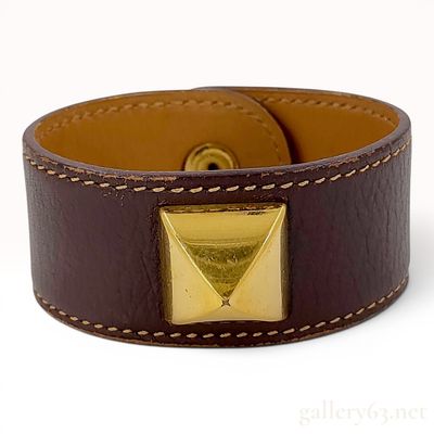 Sale Photo Thumbnail #528: Hermes Medor Grained Leather Cuff Bracelet