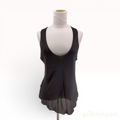 Sale Photo Thumbnail #380: Hermes Black Silk Sleeveless Scoop Neck Top