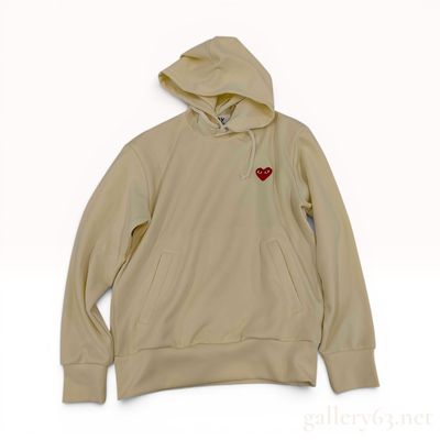 Sale Photo Thumbnail #512: Comme des Garcons Play Red Heart Pullover Hoodie in Ivory Size Medium