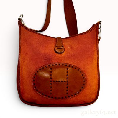 Sale Photo Thumbnail #411: Hermes Evelyne Canvas and Leather Crossbody Bag