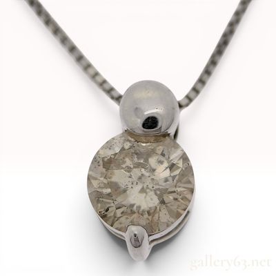 Sale Photo Thumbnail #447: 18 Karat White Gold and 0.50 Carat Diamond Solitaire Pendant Necklace