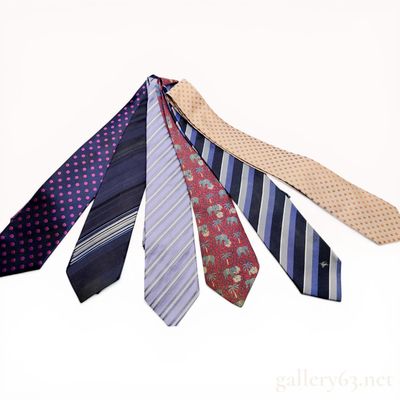 Sale Photo Thumbnail #35: A Group of Six Designer Silk Neckties including Hermes and Emporio Armani