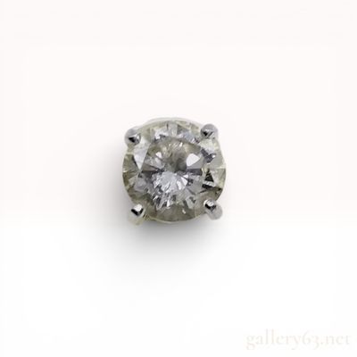 Sale Photo Thumbnail #426: Single Platinum and Round Brilliant-Cut Diamond Stud Earring