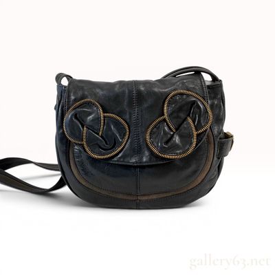 Sale Photo Thumbnail #456: See by Chloe Black Leather Zip-Knot Saddle Bag