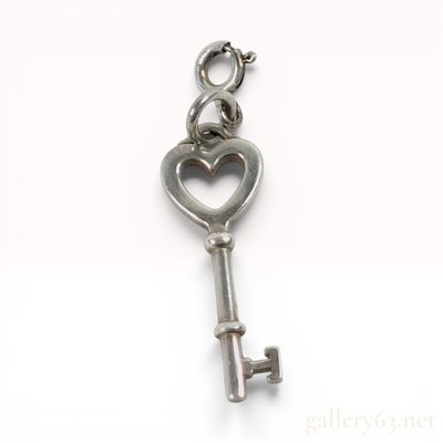 Sale Photo Thumbnail #257: Tiffany and Co. Sterling Silver Tiffany Keys Mini Heart Key Charm Pendant