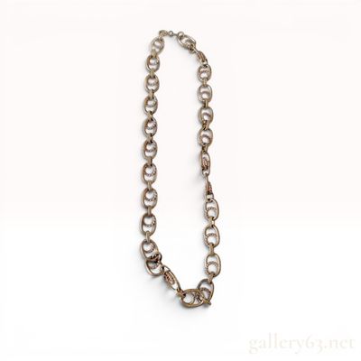 Sale Photo Thumbnail #527: Milor Italy Sterling Silver Textured Oval Link Necklace