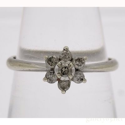 Sale Photo Thumbnail #363: 10 Karat White Gold Diamond Flower Cluster Ring