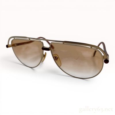 Sale Photo Thumbnail #200: Vintage Yves Saint Laurent Gold Tone Aviator Sunglasses Model 31-121