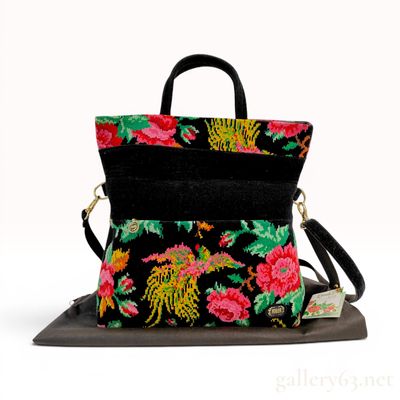 Sale Photo Thumbnail #192: Feiler Paradis Pattern Chenille Tapestry Convertible Handbag