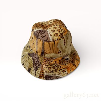 Sale Photo Thumbnail #178: Salvatore Ferragamo Silk Twill Botanical and Leopard Print Bucket Hat
