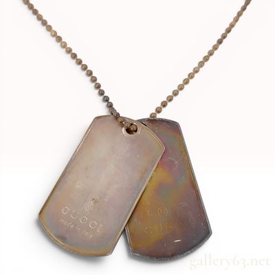Sale Photo Thumbnail #335: Gucci Sterling Silver Double Dog Tag Necklace