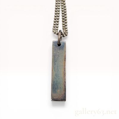Sale Photo Thumbnail #114: Gucci Sterling Silver Rectangular Bar Pendant on Triple-Strand Bead Chain Necklace