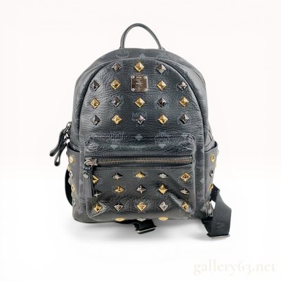 Sale Photo Thumbnail #340: MCM Black Visetos Stark Side Stud Bebe Boo Backpack