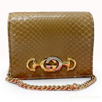Sale Photo Thumbnail #350: Gucci Zumi Python Leather Card Case on Chain