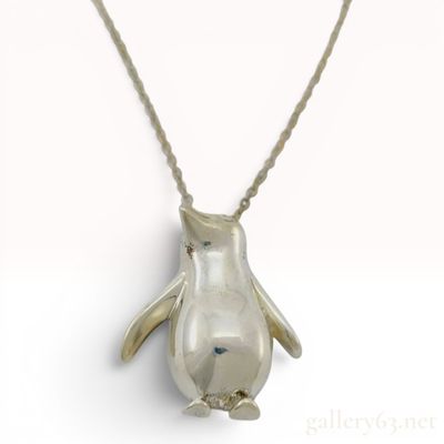 Sale Photo Thumbnail #507: Tiffany and Co. Sterling Silver Penguin Pendant Necklace