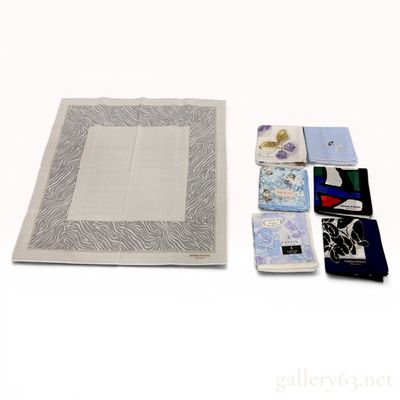 Sale Photo Thumbnail #55: A Set of 7 Designer Pocket Squares including Arnold Palmer & Lanvin