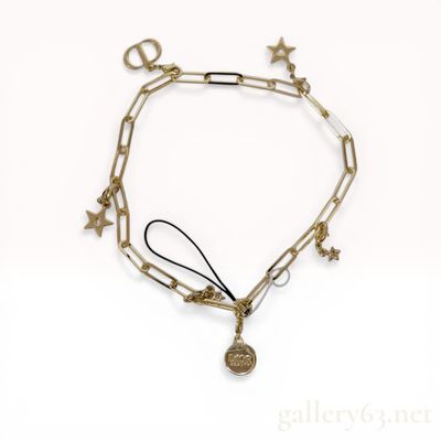 Sale Photo Thumbnail #337: Dior Beauty Gold-Tone Star and Logo Charm Phone Strap and Bracelet