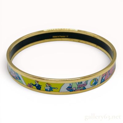 Sale Photo Thumbnail #128: Hermes Tea for Two Narrow Enamel Bangle