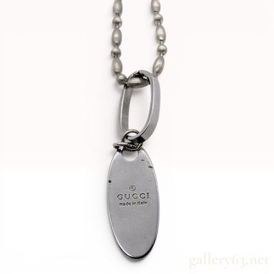 Sale Photo Thumbnail #294: Gucci Trademark Sterling Silver Oval Tag Pendant Necklace with Box