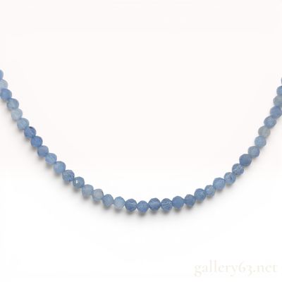 Sale Photo Thumbnail #547: Faceted Natural Aquamarine Bead Necklace with Sterling Silver Toggle Clasp