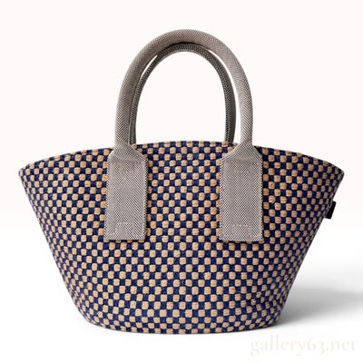 Sale Photo Thumbnail #68: Hermes Basket Weave Jute Checkerboard PM Tote Bag