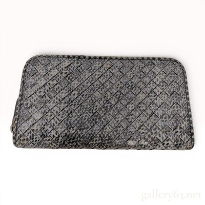 Sale Photo Thumbnail #85: Bottega Veneta Intrecciato Snakeskin Zip-Around Long Wallet